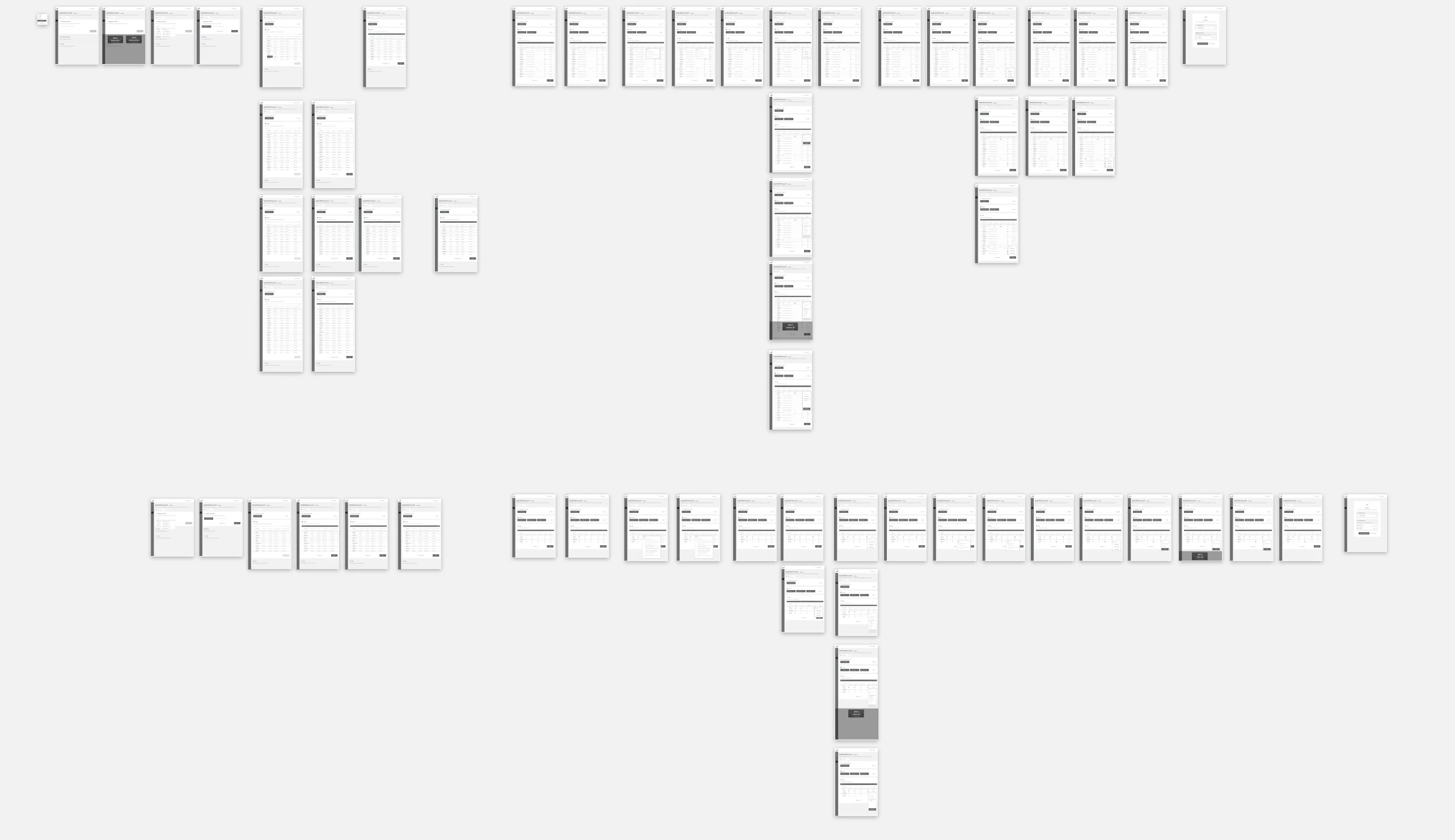 Around 70 clickable screens, stitched complete enough that a tester could finish two end-to-end scenarios without hitting a dead link. Most of them existed to be thrown away. The point of a prototype is not to keep it, it is to learn from it.